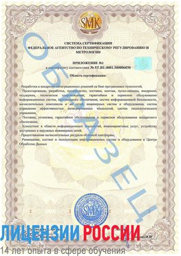 Образец сертификата соответствия (приложение) Владикавказ Сертификат ISO 27001
